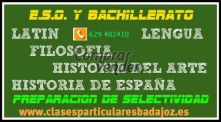 Clases particulares Historia de España (2º Bach.+Select.). 90% aprobados Select. Badajoz.