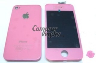iphone 4 pantalla lcd y parte trasera y boton home rosa