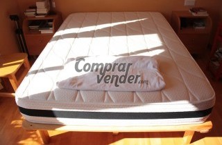 Colchón ergonómico + somier de madera 135x190cm